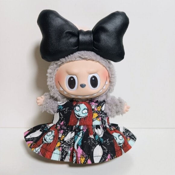 Labubu Nightmare Before Christmas Sally Dress with Faux Leather Bow - Picture 1 of 5
